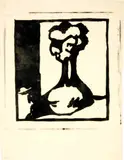 Cuno Amiet, Vase mit Blumen, 1908, Woodcut
