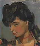 Maurice Barraud, Fille aux cheveux fous, Oil on canvas