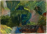 Hans Berger, Landschaft mit Bäumen und Sträuchern