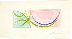 Max Bill, rhythmus mit sechs bewegungen, 1945, Drawing in colour pencil