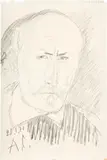 Alois Carigiet, Selbstbildnis, 1970, Drawing in pencil