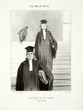 Honoré Daumier, Grand escalier du Palais de Justice - Vue de faces, 1848, Lithograph