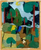 Ferdinand Gehr, Landschaft, Tempera on paper