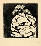 Mutter und Kind II – Annetta und Bruno by Giovanni Giacometti, 1911, Woodcut, sold Jun 2022