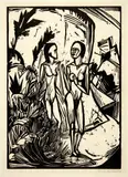 Frauen am Strand by Erich Heckel, 1919, Woodcut, sold Jun 2022