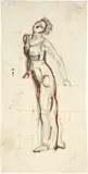 Ferdinand Hodler, Studie zu "Blick ins Unendliche", Around 1913-1916, Pencil and opaque colour, squared