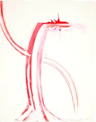 Schang Hutter, Rote Figur, 1993, Gouache and chalk