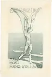 Käthe Kollwitz, Ex-Libris Hans Kollwitz, 1908, Line etching and aquatint, printed in green