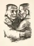 Verbrüderung by Käthe Kollwitz, Before July 1924, Chalk lithograph, bound in original paperback, in cardboard slipcase, sold Jun 2022