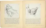 Käthe Kollwitz, Handschriftliches Umbruch-Manuskript, Around 1924, Collage and pencil in blind ribbon