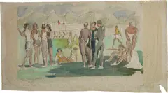 Hammer Park by Elena Luksch-Makowsky, 1935, Watercolour over preliminary drawing in pencil, sold Jun 2022