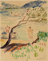Au bord de l'eau by Henri Manguin, 1906, Watercolour over preliminary drawing in pencil, sold Jun 2022