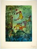 Roberto Matta, Cherche Eve. - Feuilles ouvertes. -  Personnage brune. - Personnage verte
