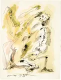 André Masson, Liebende, Around 1950, Drawing in pen and ink, watercolours