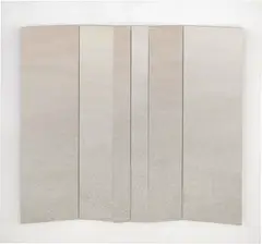 Christian Megert, Spiegelobjekt, 1967, Six mirrors on white wooden panel