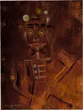 Max von Moos, Dompteur, Around 1930, Tempera on cardboard, lacquered