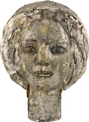 Otto Müller, Kopf "Carlotta Stocker", Double fired plaster, set in the colours black, white and gold