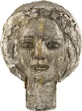 Otto Müller, Kopf "Carlotta Stocker", Double fired plaster, set in the colours black, white and gold