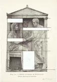 Vaclav Pozarek, Ohne Titel (Stèle funéraire de Korallion), Drawing in black pen and opaque white on torn out book or magazine page