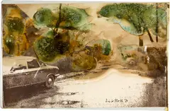 Dieter Roth, In Oelper scheperts (Braunschweiger Landschaft mit Käsebäumen), 1973, Schmelzkäse über Handoffset in Dunkelbraun auf Karton