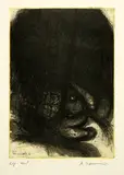 Arnulf Rainer, W. Blake, 1968, Etching with vernis mou and underprinted clay plate
