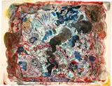 Dieter Roth, Chinesisches Rokkokko Theater-Wolkenstück. - Probedruck, 1986, 1 colour lithograph, 1 lithograph