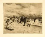 Tavík František Šimon, Am Strand, 1907, Etching