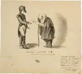 Karl Stauffer-Bern, Napoleon I. und der 117 jährige Pole, Drawing in pen and ink