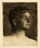 Karl Stauffer-Bern, Sophie Stauffer, 1885, Etching