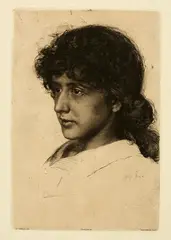 Karl Stauffer-Bern, Eva Dohm, 1886, Etching