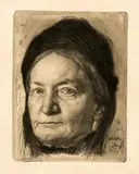 Karl Stauffer-Bern, Luise Stauffer, geb. Schärer, 1887, Etching