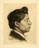 Karl Stauffer-Bern, Peter Halm, 1887, Etching