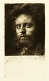 Karl Stauffer-Bern, Ludwig Kühn, 1886, Etching