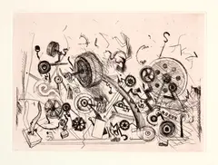 Ohne Titel by Jean Tinguely, 1985, Etching, sold Jun 2022