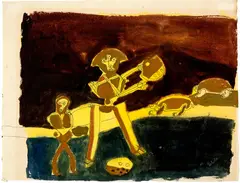Don Quijote und Sancho Panza by Francisco Benjamin Lopez Toledo, Probably 1963, Watercolour over preliminary drawing in pen and ink, sold Jun 2022