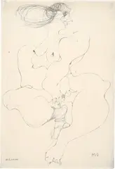 Otto Tschumi, Die Entkleidete, 1948, Pencil drawing