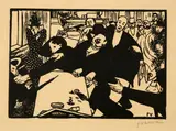 Félix Vallotton, La rixe ou la scène au café, 1892, Woodcut