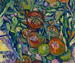 Stillleben mit Tomaten by Heinrich Vogeler, 1922, Oil on cardboard, sold Jun 2022
