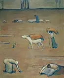 Émile Bressler, Frauen bei Feldarbeiten mit Tieren, 1912, Oil on canvas