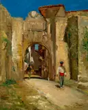 Frank Buchser, Marokkanisches Stadttor, 1858, Oil on cardboard