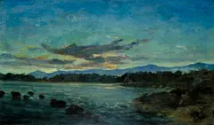 Frank Buchser, Stromschnelle bei Ste. Marie am Lake Superior, 1868, Oil on canvas