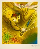 L'ange du jugement by Marc Chagall, 1974, Colour lithograph, sold Sep 2021