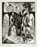 Lyonel Feininger, Spaziergänger, 1918, Woodcut