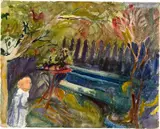 Der Garten des Hauses Giacometti in Stampa by Giovanni Giacometti, Circa 1912, Watercolour over preliminary drawing in pencil, sold Sep 2021