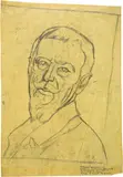 Giovanni Giacometti, Selbstbildnis, Circa 1924, Drawing in charcoal and pencil