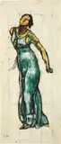 Ferdinand Hodler, Blick ins Unendliche, Einzelfigur, 1915, Oil, gouache and pencil on cardboard, slightly squared