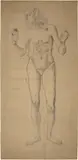 Ferdinand Hodler, Weiblicher Akt, Um 1903, Bleistift auf Papier, quadriert