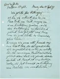 Handschriftlicher Brief an Toni Aktuaryus in Zürich by Ernst Ludwig Kirchner, 14 September 1937, 2 pages, in ink, inscribed on pag. 1 upper left "Abschrift des / Briefes vom 14. Sept.". Dated "Davos, den 14 Sept. 37"., sold Sep 2021