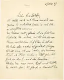 Handschriftlicher Brief an Dr. Frédéric Bauer, Kirchners Arzt und Sammler in Davos by Ernst Ludwig Kirchner, 27 November 1937, 3 pages, in ink, dated "27 Nov 37". Signed "Ihr E.L. Kirchner". Punched on the left, sold Sep 2021