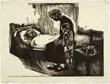 Besuch im Krankenhaus by Käthe Kollwitz, 1929, Woodcut, sold Sep 2021